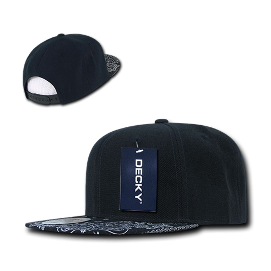 Decky 1093 High Profile Bandana Paisley Snapback Hats 6 Panel Flat Bill Caps Wholesale
