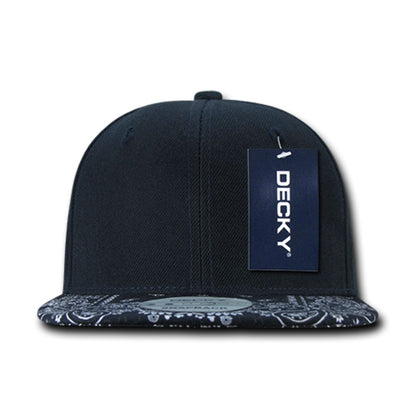 Decky 1093 High Profile Bandana Paisley Snapback Hats 6 Panel Flat Bill Caps Wholesale
