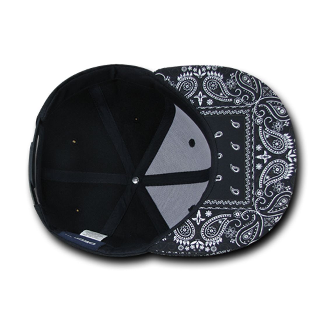 Decky 1093 High Profile Bandana Paisley Snapback Hats 6 Panel Flat Bill Caps Wholesale