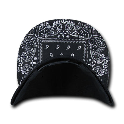 Decky 1093 High Profile Bandana Paisley Snapback Hats 6 Panel Flat Bill Caps Wholesale