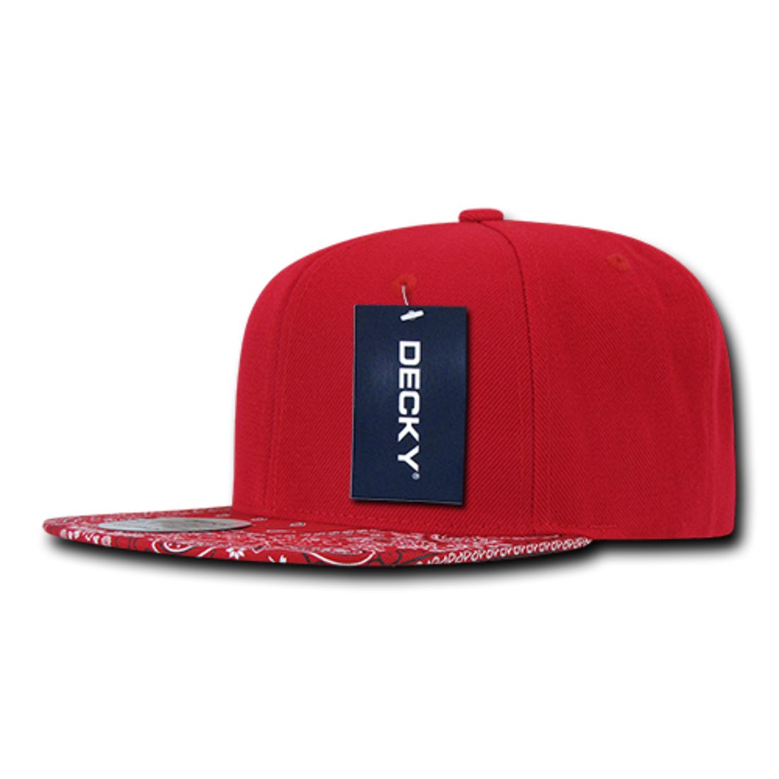 Decky 1093 High Profile Bandana Paisley Snapback Hats 6 Panel Flat Bill Caps Wholesale