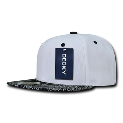 Decky 1093 High Profile Bandana Paisley Snapback Hats 6 Panel Flat Bill Caps Wholesale