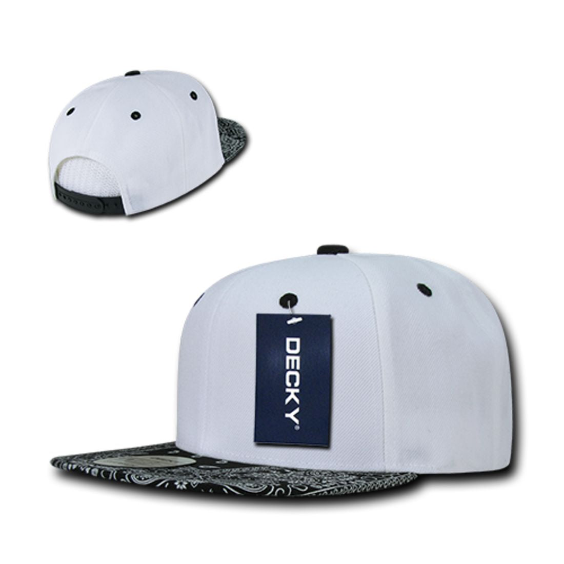 Decky 1093 High Profile Bandana Paisley Snapback Hats 6 Panel Flat Bill Caps Wholesale