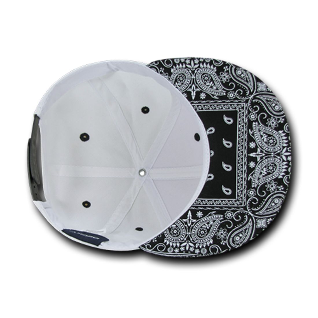 Decky 1093 High Profile Bandana Paisley Snapback Hats 6 Panel Flat Bill Caps Wholesale