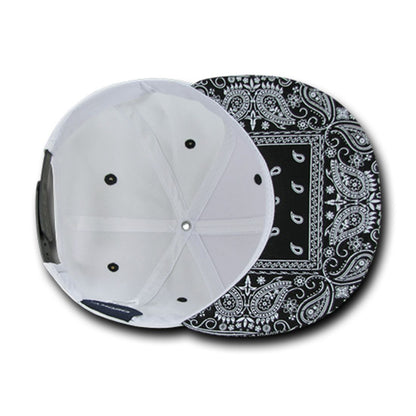 Decky 1093 High Profile Bandana Paisley Snapback Hats 6 Panel Flat Bill Caps Wholesale