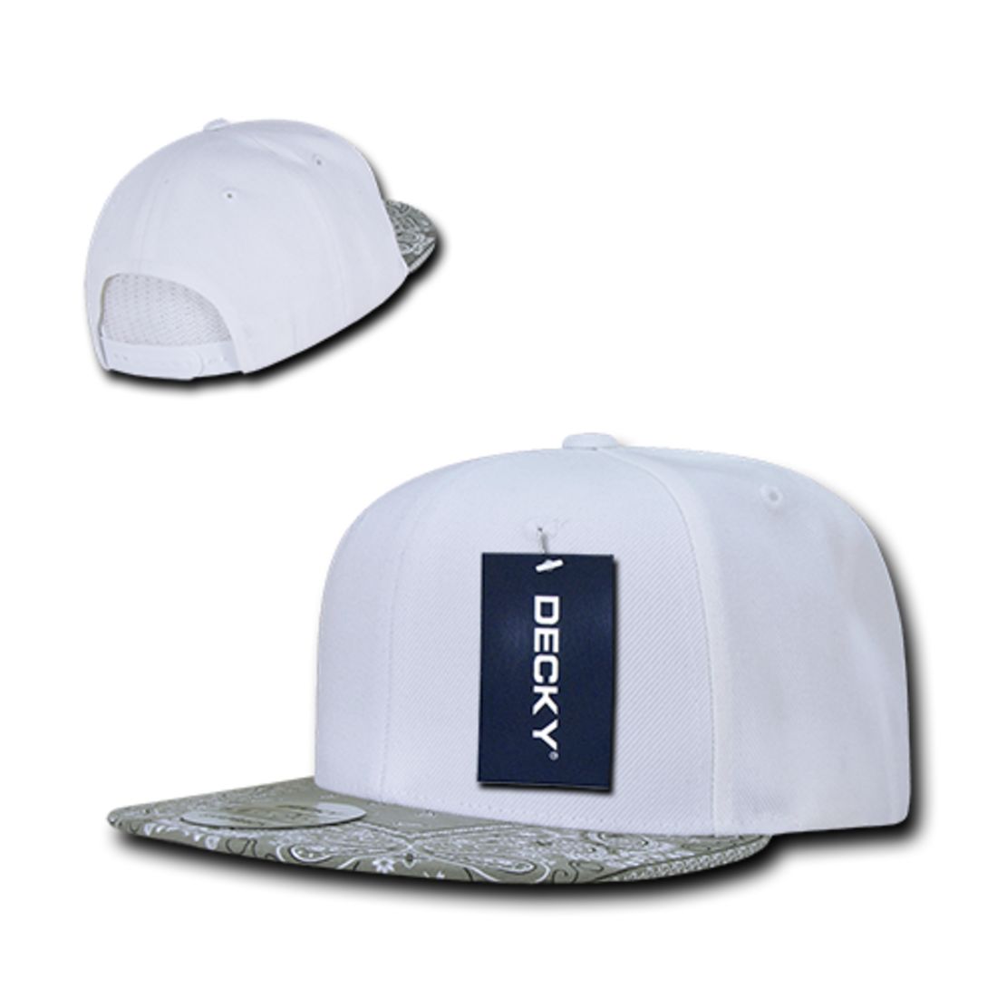 Decky 1093 High Profile Bandana Paisley Snapback Hats 6 Panel Flat Bill Caps Wholesale