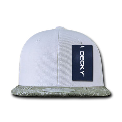 Decky 1093 High Profile Bandana Paisley Snapback Hats 6 Panel Flat Bill Caps Wholesale