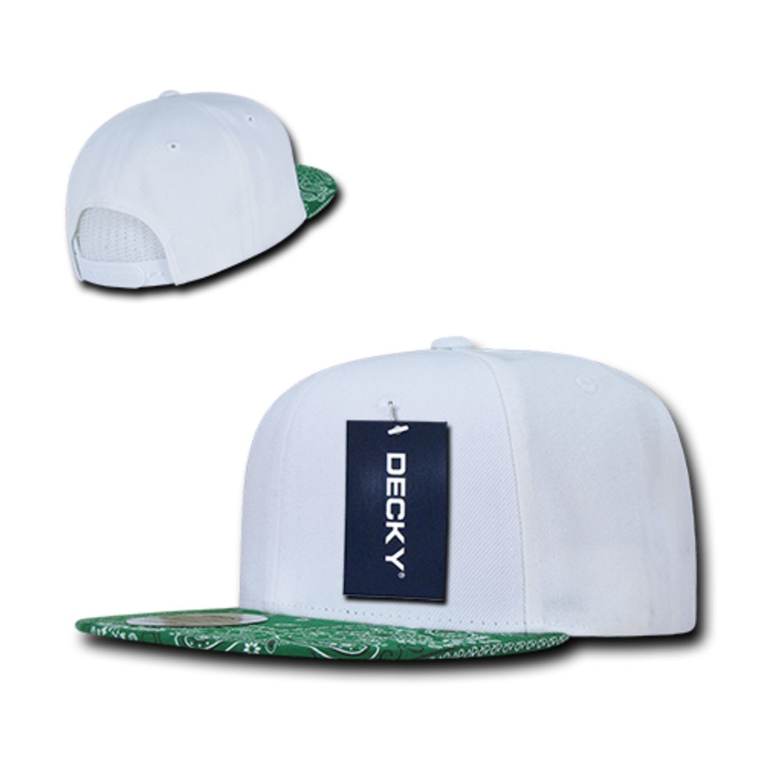 Decky 1093 High Profile Bandana Paisley Snapback Hats 6 Panel Flat Bill Caps Wholesale