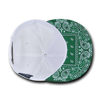 Decky 1093 High Profile Bandana Paisley Snapback Hats 6 Panel Flat Bill Caps Wholesale