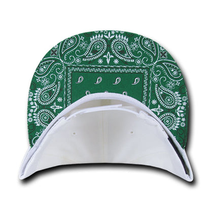 Decky 1093 High Profile Bandana Paisley Snapback Hats 6 Panel Flat Bill Caps Wholesale
