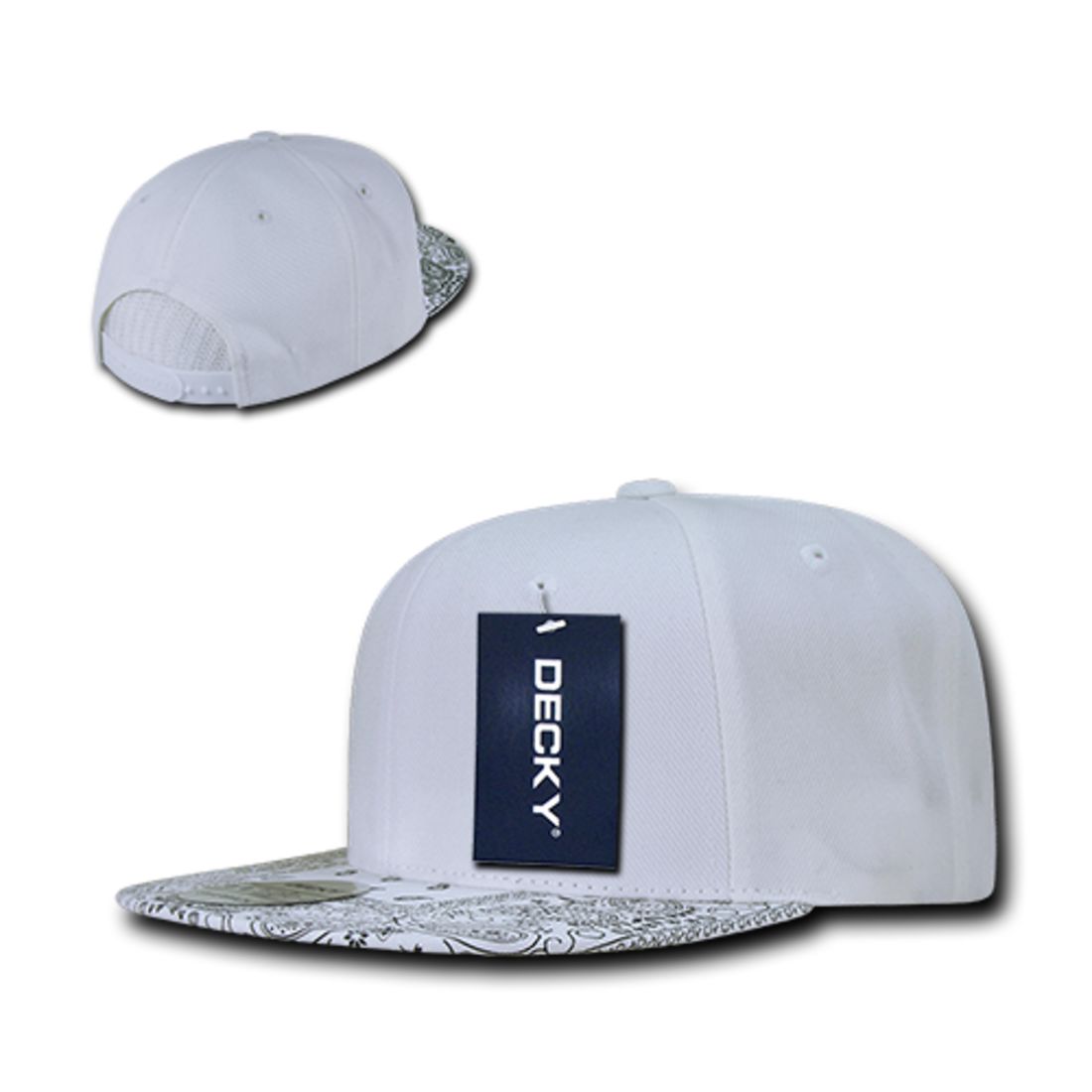 Decky 1093 High Profile Bandana Paisley Snapback Hats 6 Panel Flat Bill Caps Wholesale