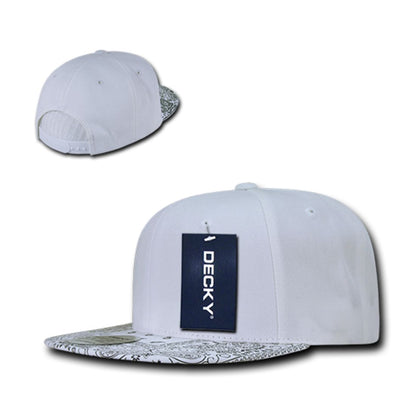 Decky 1093 High Profile Bandana Paisley Snapback Hats 6 Panel Flat Bill Caps Wholesale