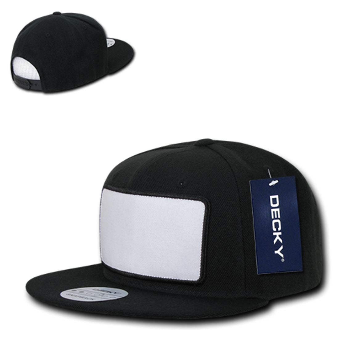 Decky 1096 High Profile Patch Snapback Hats 6 Panel Flat Bill Baseball Caps Wholesale