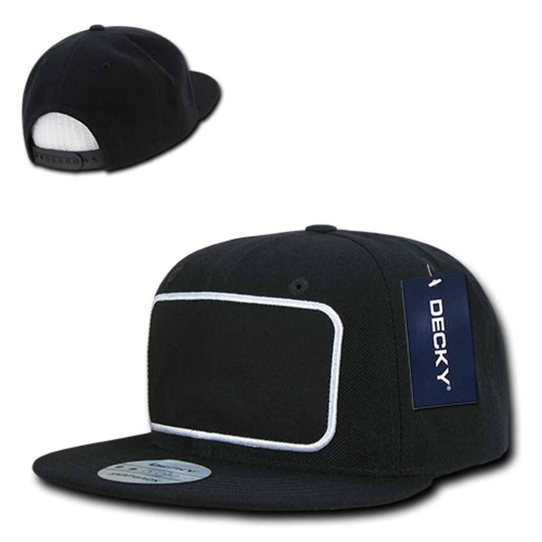 Decky 1096 High Profile Patch Snapback Hats 6 Panel Flat Bill Baseball Caps Wholesale