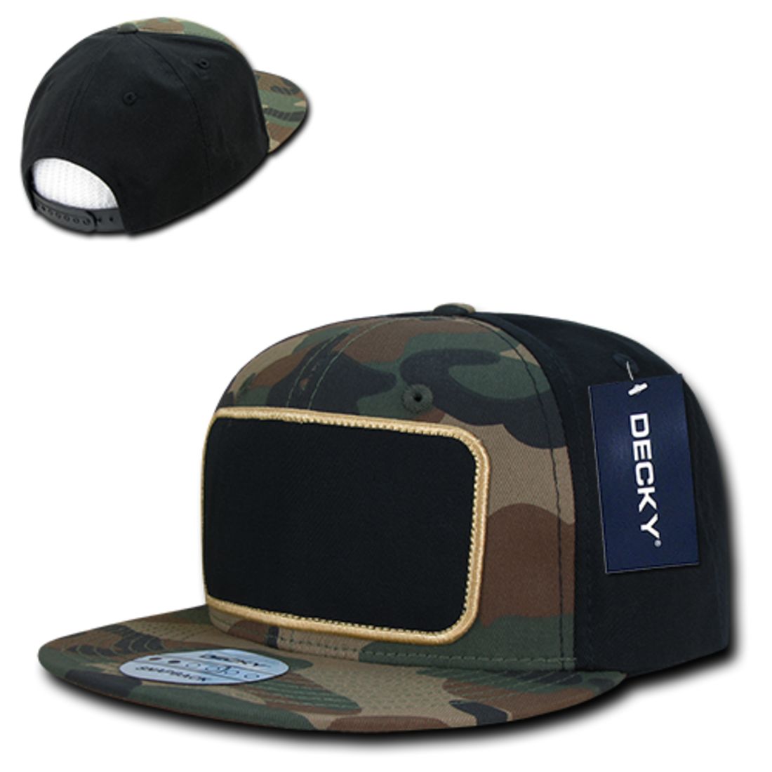 Decky 1096 High Profile Patch Snapback Hats 6 Panel Flat Bill Baseball Caps Wholesale
