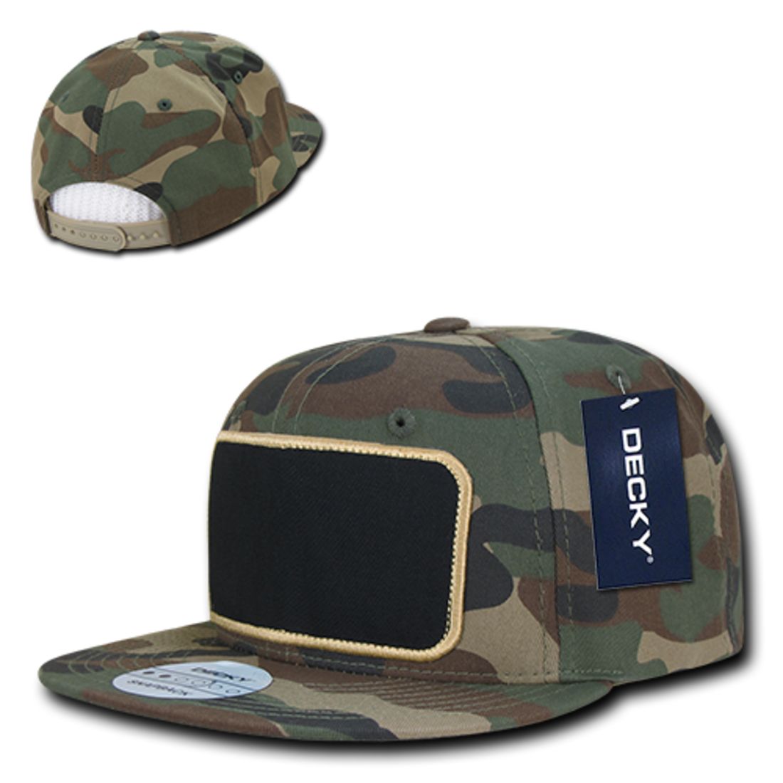 Decky 1096 High Profile Patch Snapback Hats 6 Panel Flat Bill Baseball Caps Wholesale