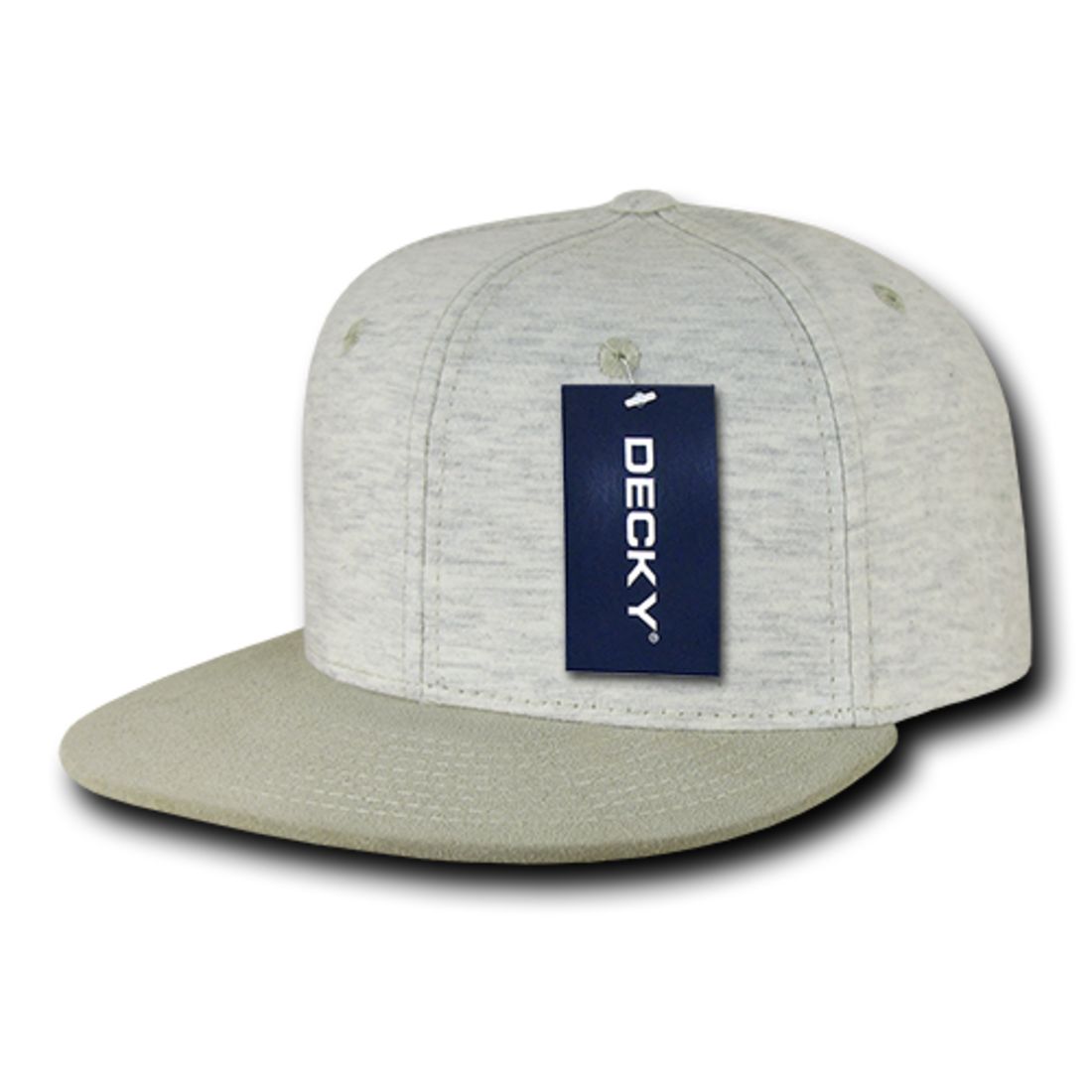 Decky 1131 Heather Jersey Knit Snapback Hats High Profile 6 Panel Flat Bill Caps Wholesale