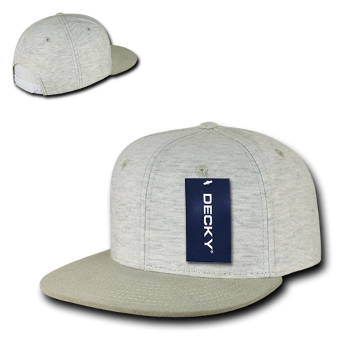 Decky 1131 Heather Jersey Knit Snapback Hats High Profile 6 Panel Flat Bill Caps Wholesale