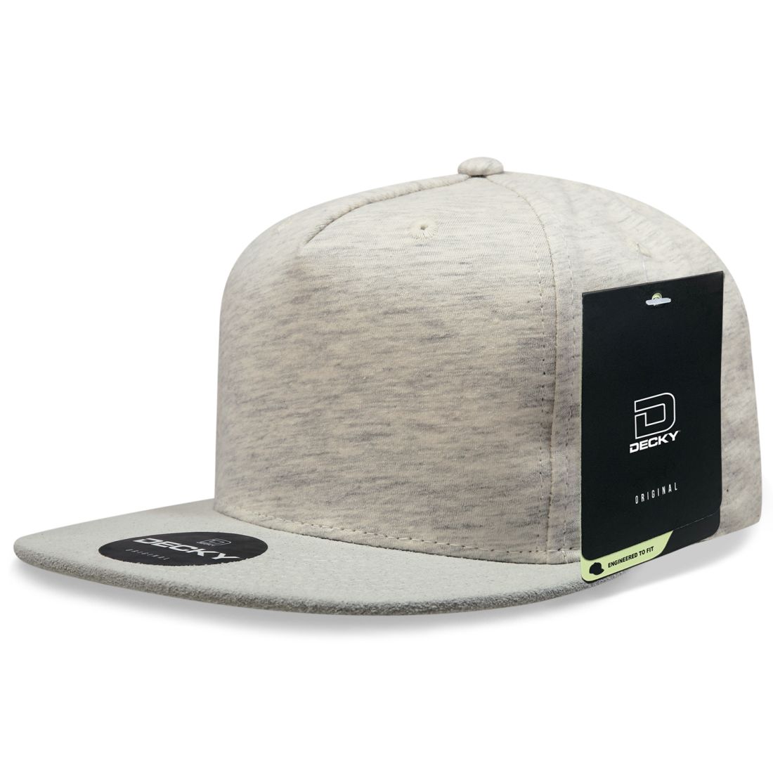 Decky 1132 Heather Jersey Knit Snapbacks Hats 5 Panel Flat Bills Caps Retro Wholesale