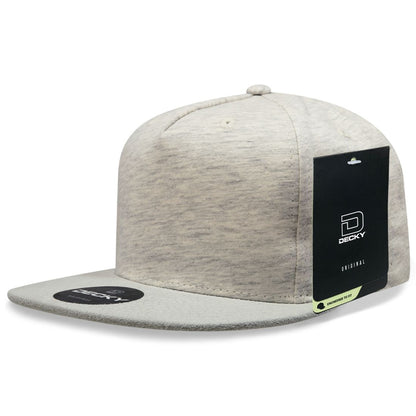 Decky 1132 Heather Jersey Knit Snapbacks Hats 5 Panel Flat Bills Caps Retro Wholesale