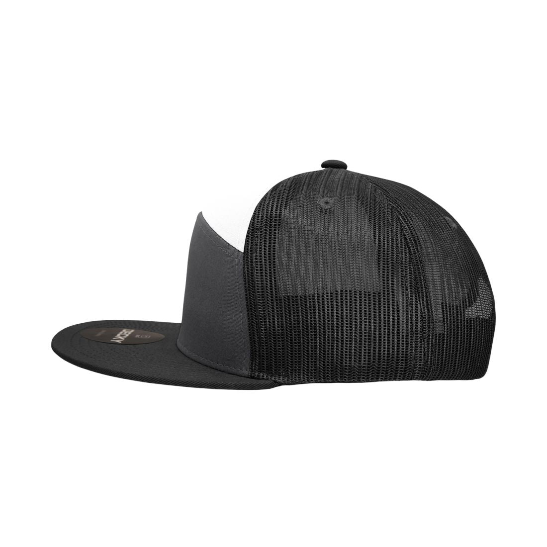 Decky 1133 Mesh Trucker Snapback Hats 7 Panel Flat Bill Baseball
