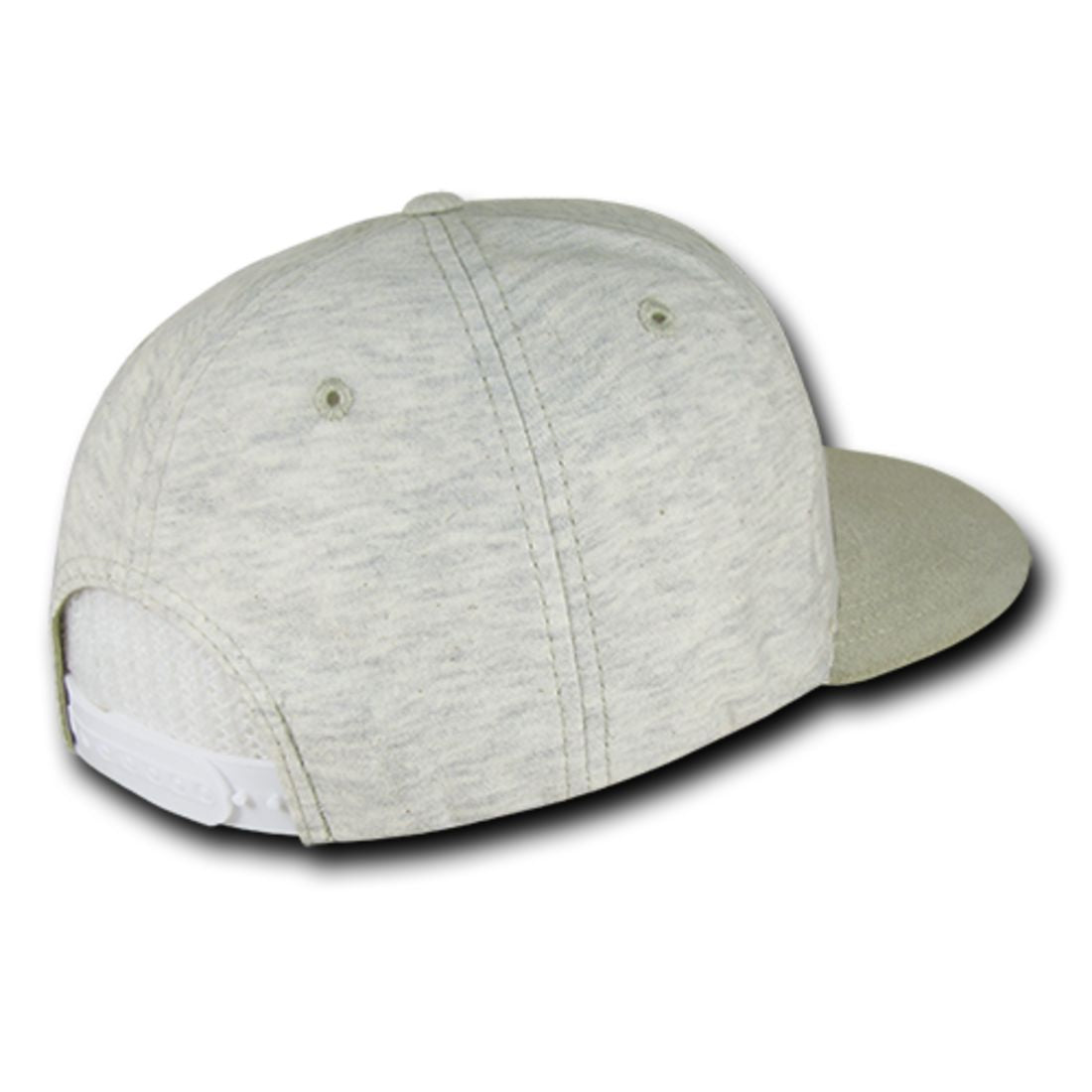 Decky 1140 Heather Jersey Knit Snapback Hats 7 Panel Flat Bill Caps Wholesale