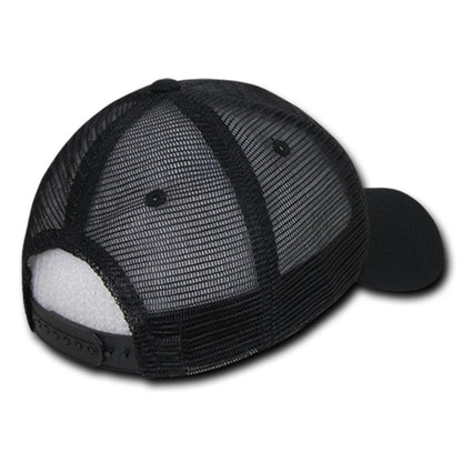 Decky 1142 Quilted Trucker Snapback Hats Low Profile 6 Panel Curved Bill Caps Wholesale