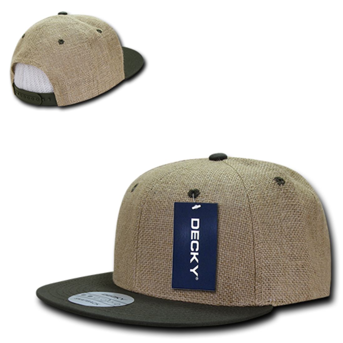 Decky 2000 Jute  Snapback Hats High Profile 6 Panel Flat Bill Baseball Caps Wholesale