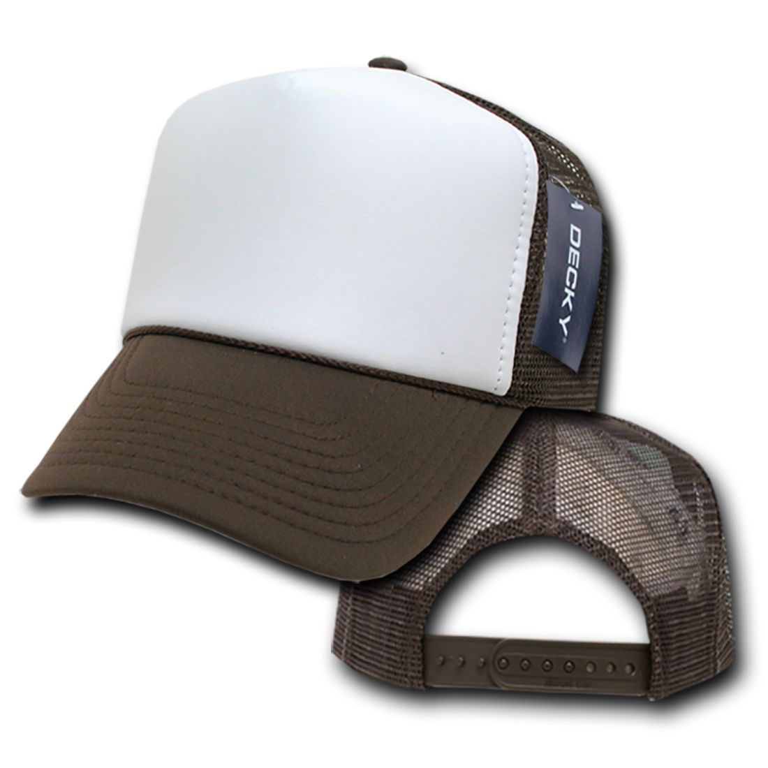 Decky 210 Two Tone Foam Mesh Trucker Snapback Hats High Profile 5 Panel Caps Wholesale