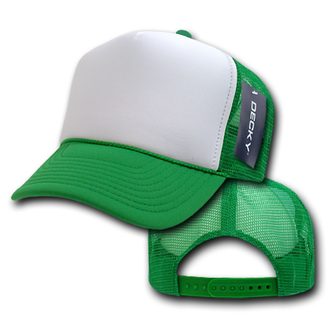 Decky 210 Two Tone Foam Mesh Trucker Snapback Hats High Profile 5 Panel Caps Wholesale