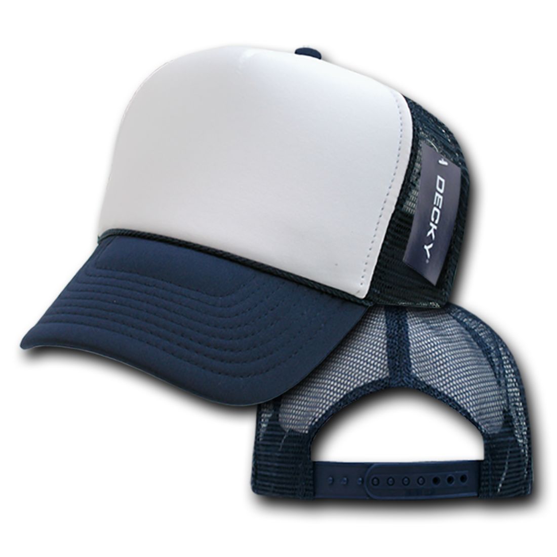 Decky 210 Two Tone Foam Mesh Trucker Snapback Hats High Profile 5 Panel Caps Wholesale