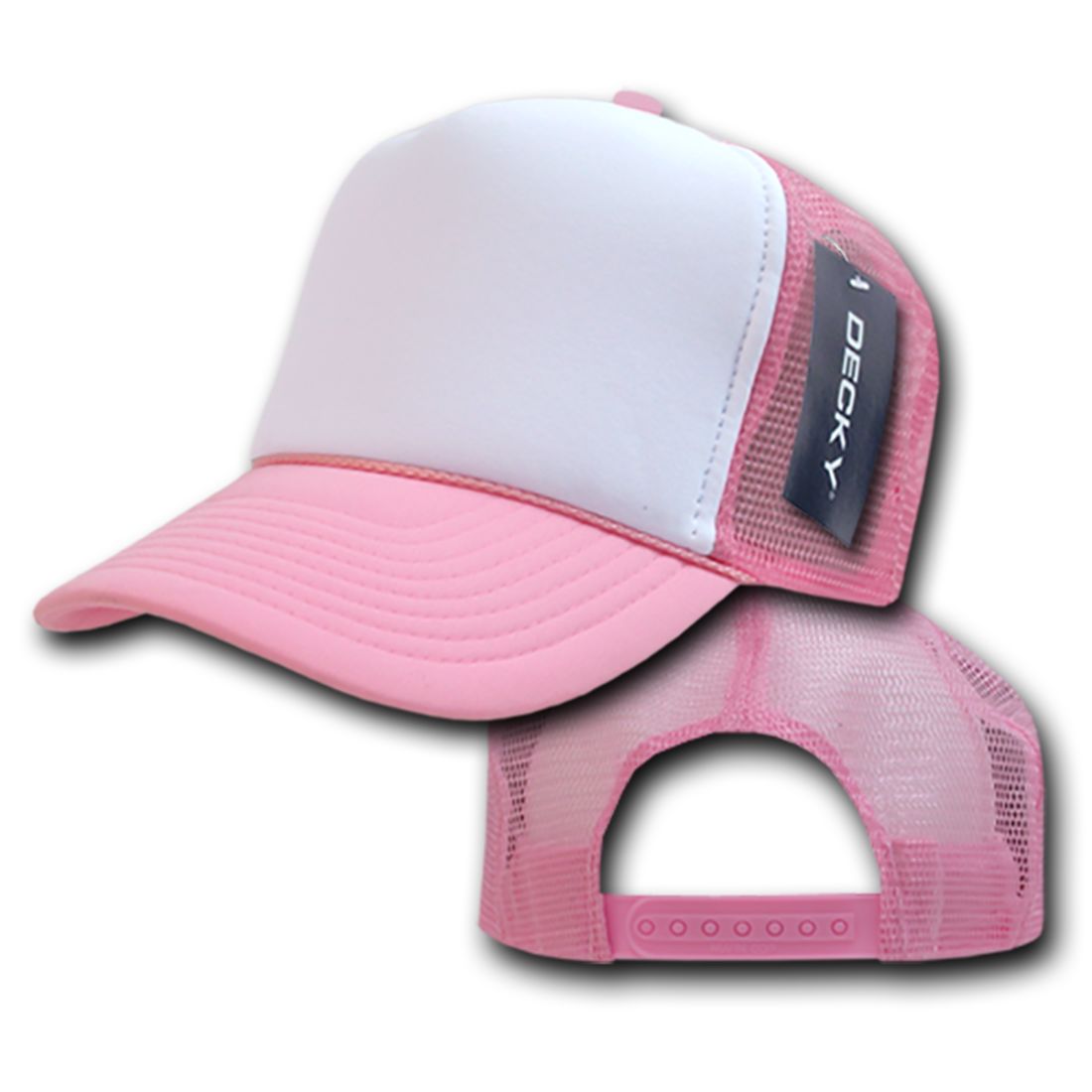 Decky 210 Two Tone Foam Mesh Trucker Snapback Hats High Profile 5 Panel Caps Wholesale