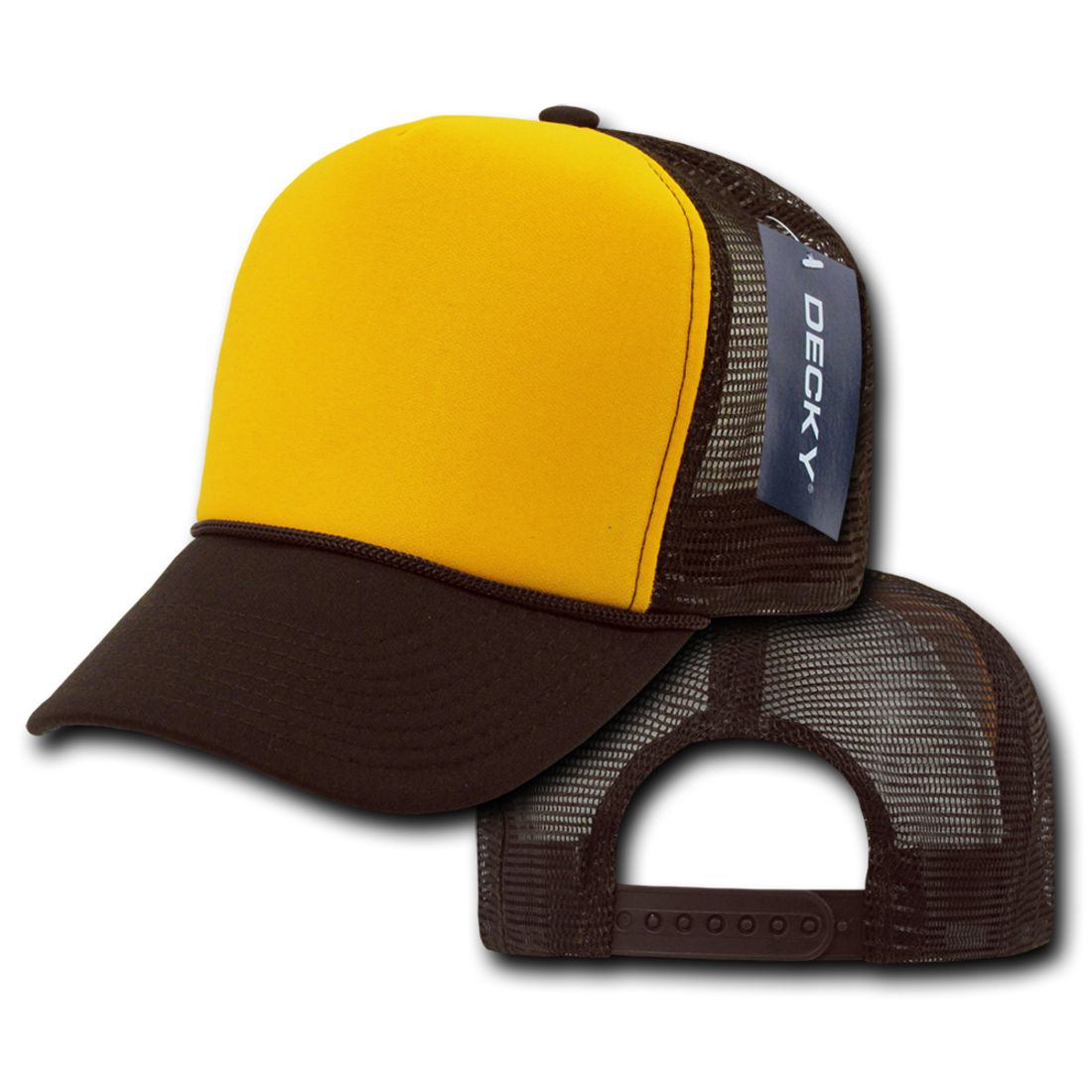 Decky 212 Two Tone Foam Mesh Trucker Snapback Hats High Profile 5 Panel Caps Wholesale