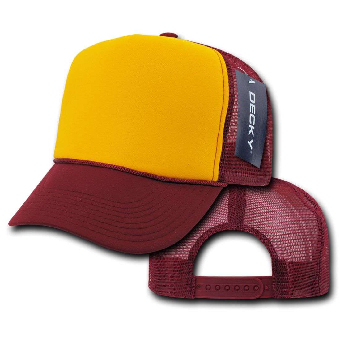 Decky 212 Two Tone Foam Mesh Trucker Snapback Hats High Profile 5 Panel Caps Wholesale