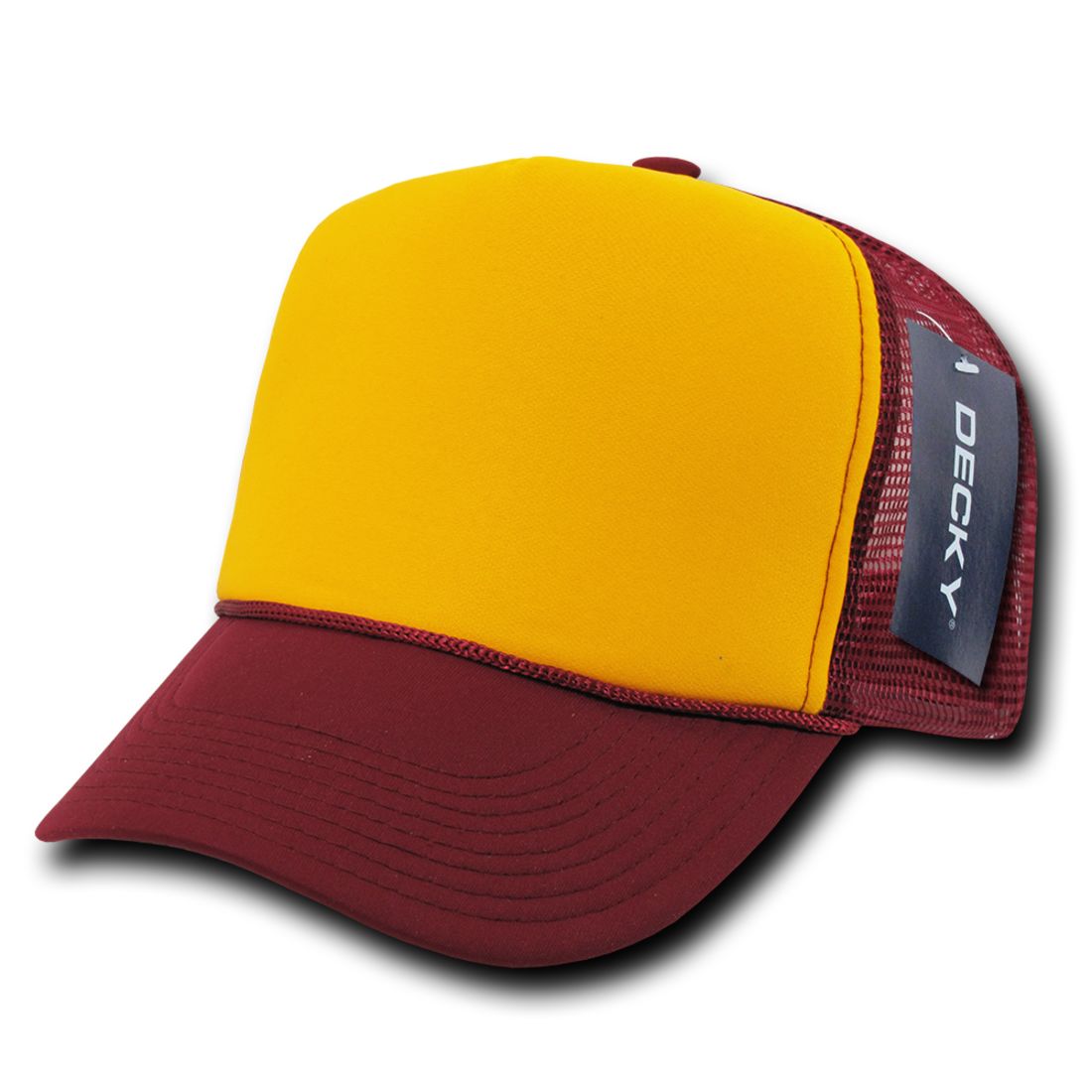 Decky 212 Two Tone Foam Mesh Trucker Snapback Hats High Profile 5 Panel Caps Wholesale