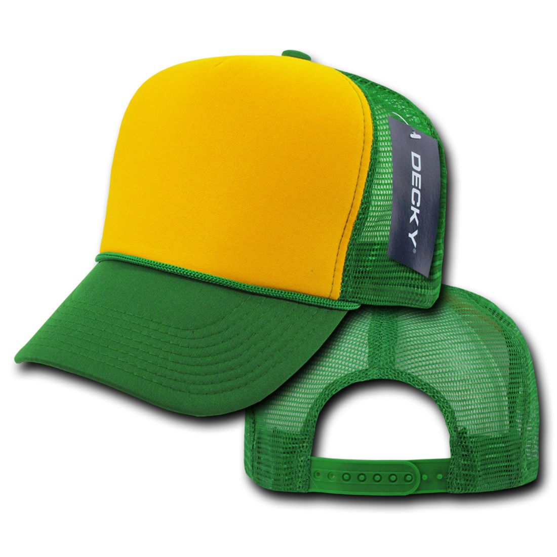Decky 212 Two Tone Foam Mesh Trucker Snapback Hats High Profile 5 Panel Caps Wholesale