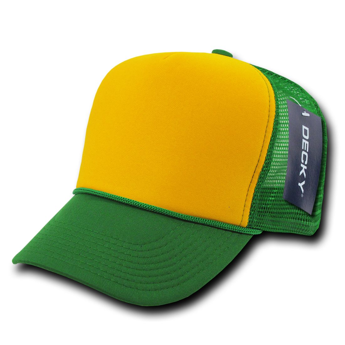 Decky 212 Two Tone Foam Mesh Trucker Snapback Hats High Profile 5 Panel Caps Wholesale