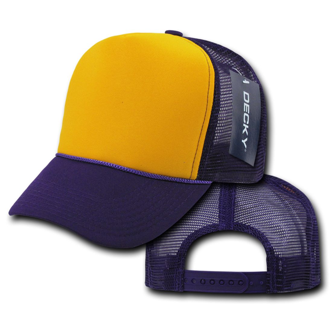 Decky 212 Two Tone Foam Mesh Trucker Snapback Hats High Profile 5 Panel Caps Wholesale