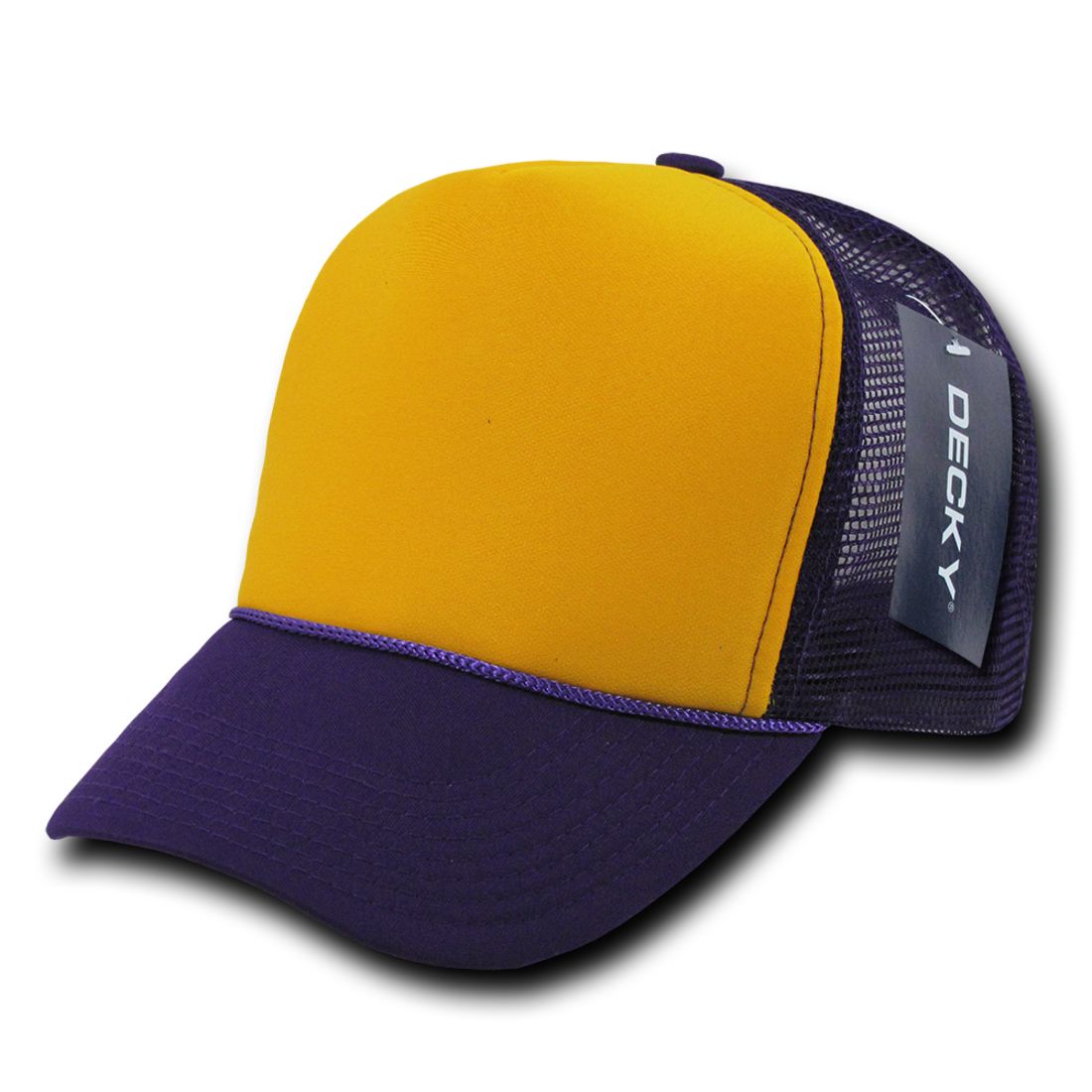 Decky 212 Two Tone Foam Mesh Trucker Snapback Hats High Profile 5 Panel Caps Wholesale
