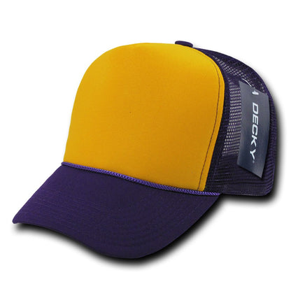Decky 212 Two Tone Foam Mesh Trucker Snapback Hats High Profile 5 Panel Caps Wholesale