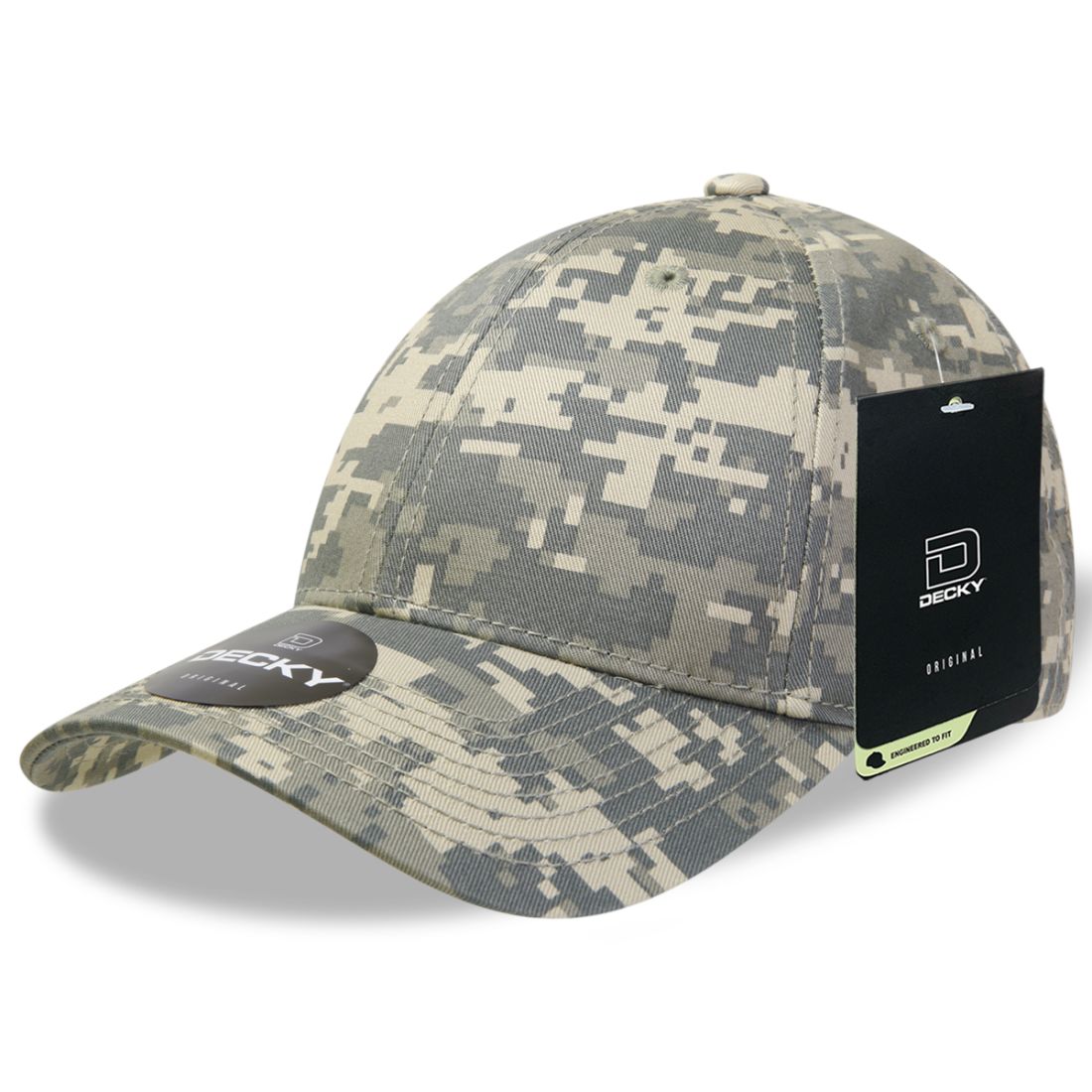 Decky 217 Structured Camouflage Hats Low Profile 6 Panel Curved Bill Caps
