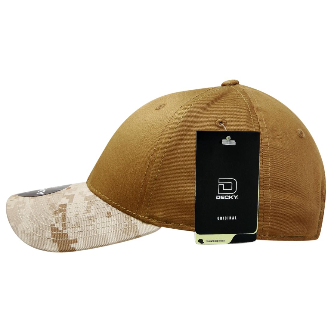 Decky 217 Structured Camouflage Hats Low Profile 6 Panel Curved Bill Caps