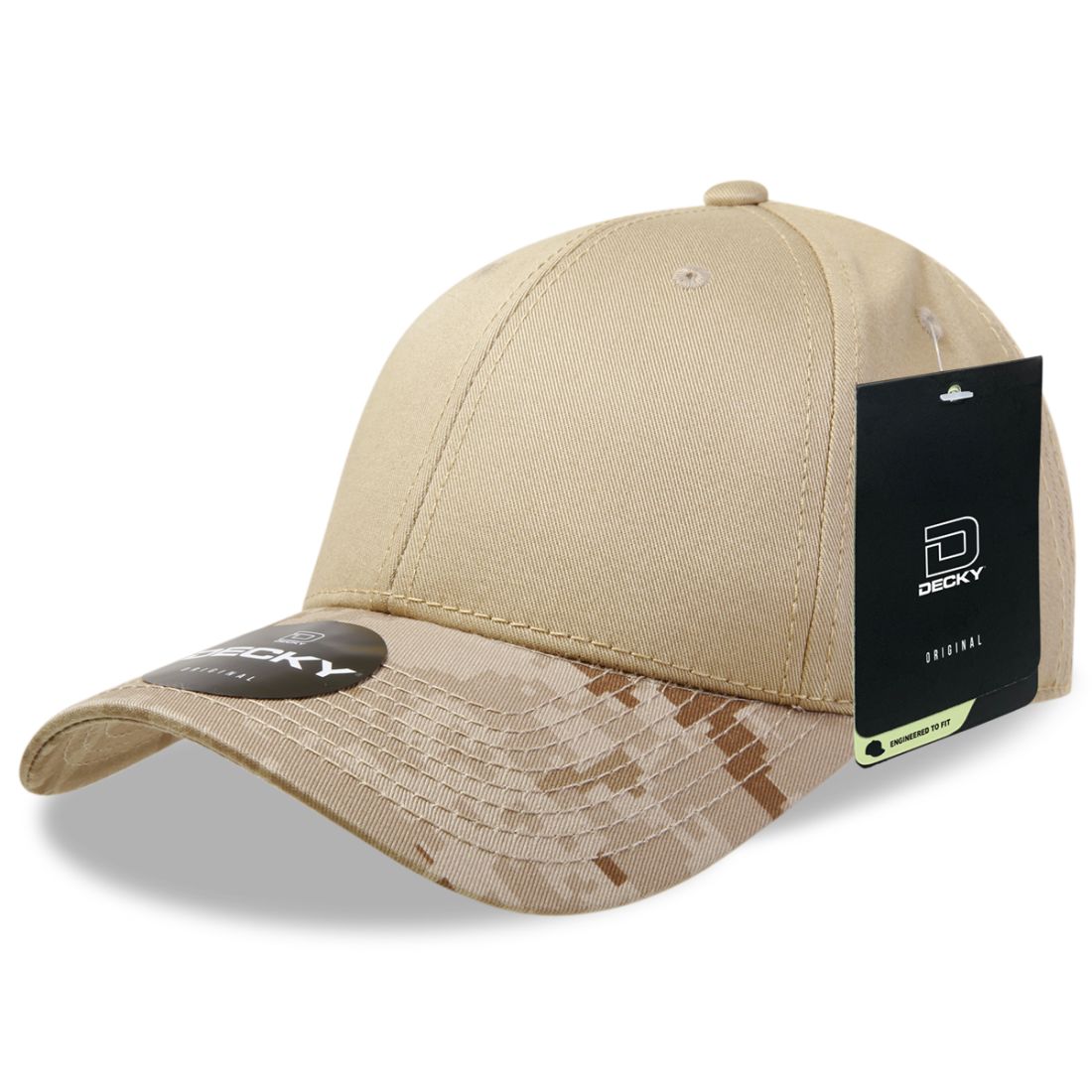 Decky 217 Structured Camouflage Hats Low Profile 6 Panel Curved Bill Caps