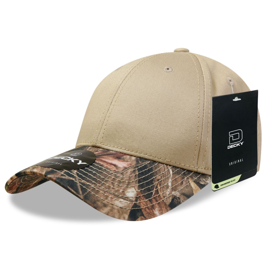 Decky 217 Structured Camouflage Hats Low Profile 6 Panel Curved Bill Caps