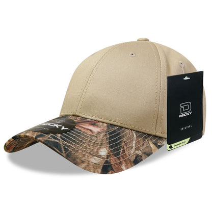 Decky 217 Structured Camouflage Hats Low Profile 6 Panel Curved Bill Caps