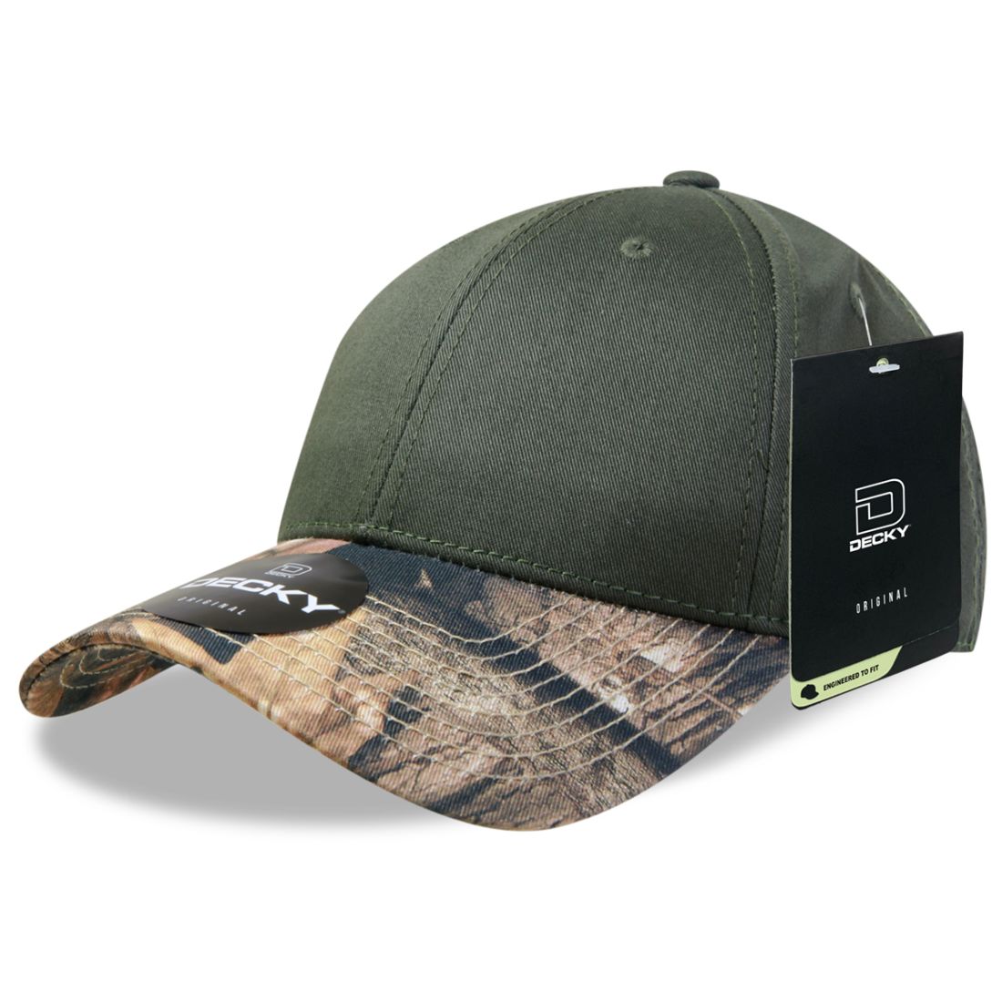 Decky 217 Structured Camouflage Hats Low Profile 6 Panel Curved Bill Caps