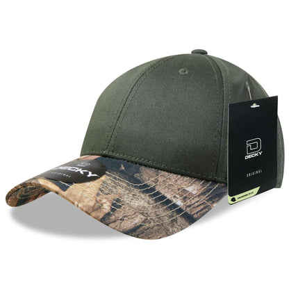 Decky 217 Structured Camouflage Hats Low Profile 6 Panel Curved Bill Caps
