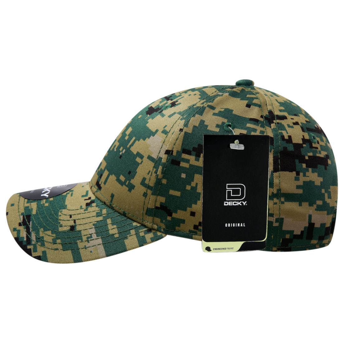 Decky 217 Structured Camouflage Hats Low Profile 6 Panel Curved Bill Caps