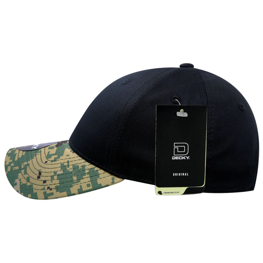 Decky 217 Structured Camouflage Hats Low Profile 6 Panel Curved Bill Caps