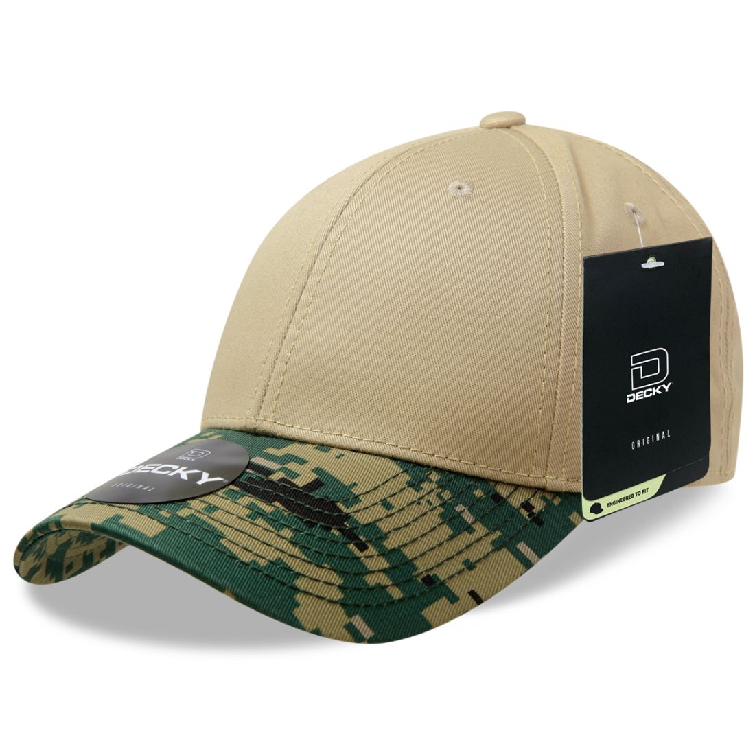 Decky 217 Structured Camouflage Hats Low Profile 6 Panel Curved Bill Caps